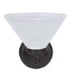 Aspen Creative 62145, One Metal Bathroom Light Fixture, 6-1/2" Wide, Transitional Design in Oil Rubbed Bronze with Frosted Glass Shade Vanity Wall view 4