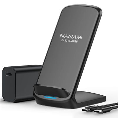 NANAMI Fast Charger, 15W Max Wireless Charging Stand with PD20W Adapter