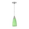 Aspen Creative 61104 Adjustable One Mini Ceiling Light, Transitional Design in Finish with Green Art Glass Shade, 3-3/4" Wide Pendant, Satin Nickel view 2