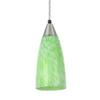Aspen Creative 61104 Adjustable One Mini Ceiling Light, Transitional Design in Finish with Green Art Glass Shade, 3-3/4" Wide Pendant, Satin Nickel view 4