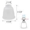 Aspen Creative 23045-4 Transitional Style Bell Shaped Frosted Replacement Glass Shade, 2-1/8" Fitter Size, 4-5/8" high x 4-5/8" diameter, 4 Pack view 3