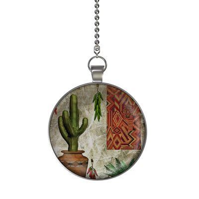 Gotham Decor South West Kitchen Scene Fan/Light Pull Pendant with Chain