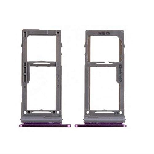 SIM Micro SD Card Tray Holder Slot Both for Samsung Galaxy S9 G960 S9 Plus G965 SIM Card Tray and Micro SD Card (Purple)