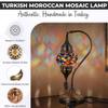 DEMMEX Turkish Moroccan Table Lamp, Swan Neck Tiffany Style Mosaic Glass Table Desk Bedside Lamp for Bedroom, Living Room Handcrafted in Turkey, Multicolor view 2