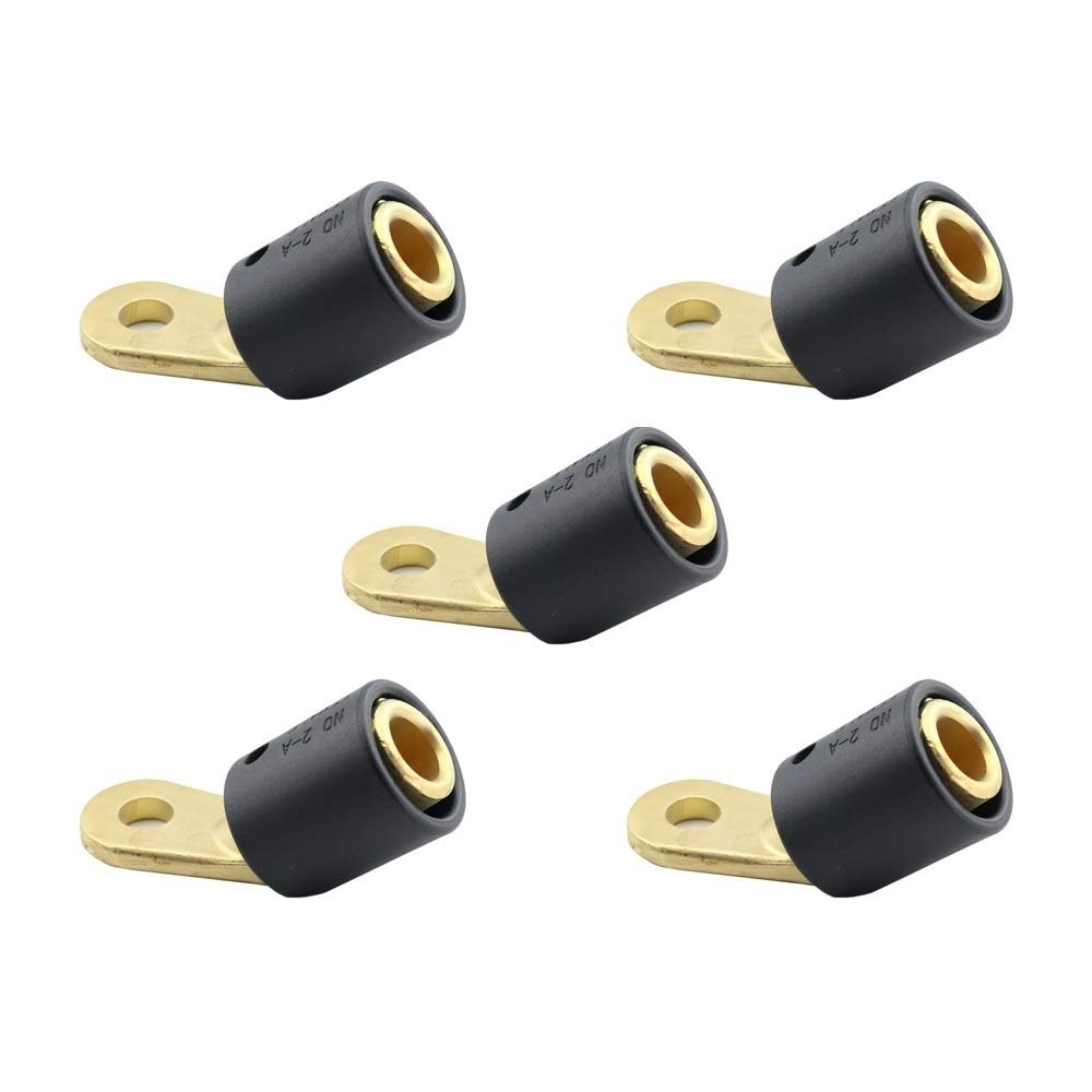WeldingCity 5-pk Welding Cable Female Terminal Connector Adapter 2-AF Threaded Stud to Tweco/Lenco Male 2-MPC/4-MPC/LC-40/LC-40HD (Pack of 5)