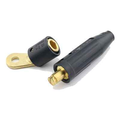 WeldingCity Tweco/Lenco Style 4-MPC/LC-40HD Twist-Lock Insulated Male Connector and Female Terminal Adapter 2-AF Threaded Stud to Male for Welding Cable 3/0-4/0 (70-95mm)