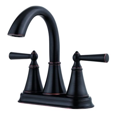 Pfister Saxton 2-Handle 4 inch Centerset Bathroom Sink Faucet with Pop-Up Drain and Advanced Ceramic Disc Valve Technology in Tuscan Bronze Finish for 3 Hole Installation LG48-GL0Y