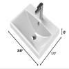 CeraStyle 032000-U-One Hole Elite Rectangle Ceramic Wall Mounted/Self Rimming Sink, White view 2