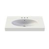 CeraStyle 084200-U-Three Hole Rita Rectangle Ceramic Wall Mounted/Self Rimming Sink, White view 1