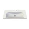 CeraStyle 034300-U-Three Hole Roma Rectangle Ceramic Wall Mounted/Self Rimming Sink, White view 1