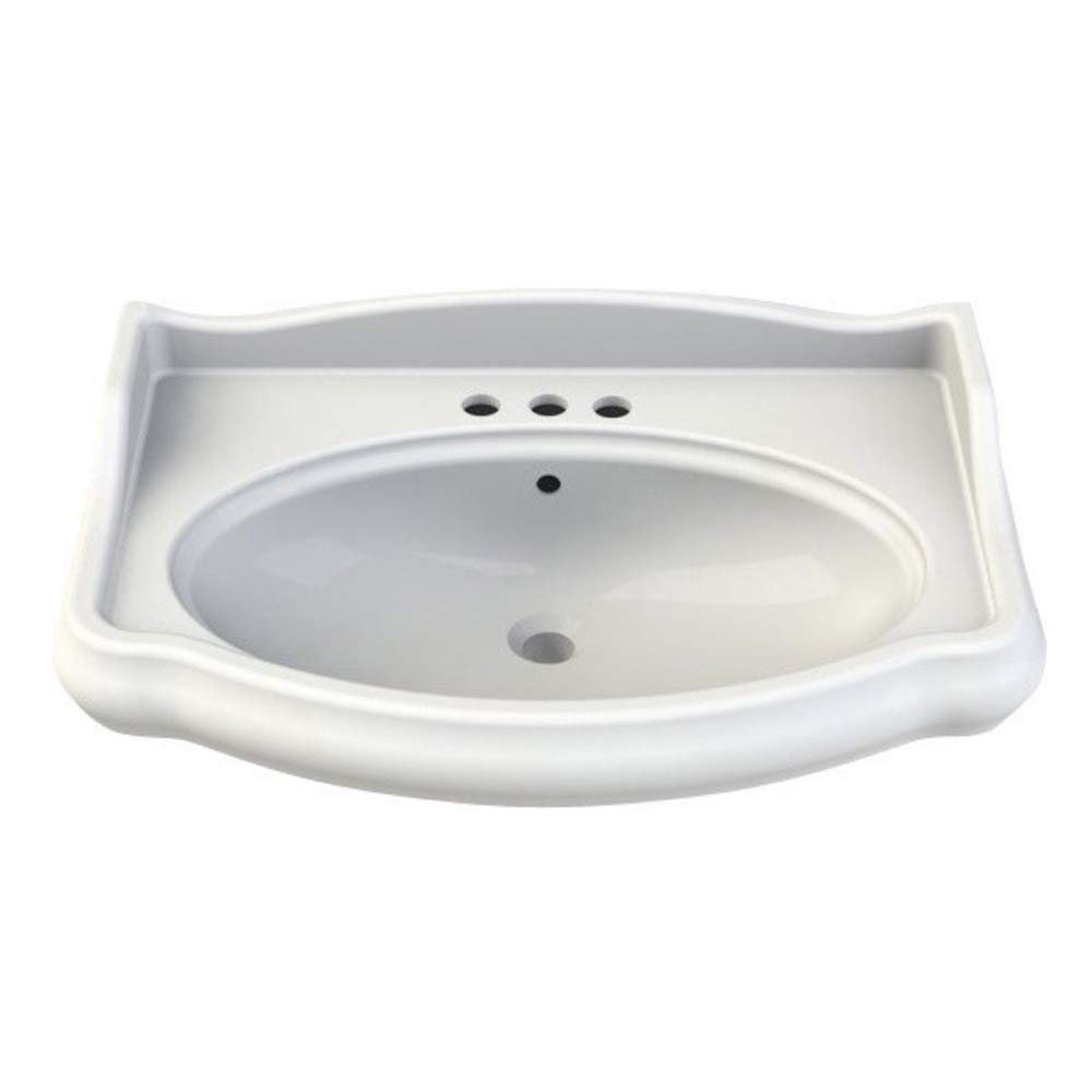 CeraStyle 030300-U-Three Hole 1837 Rectangle Ceramic Wall Mounted Sink, White