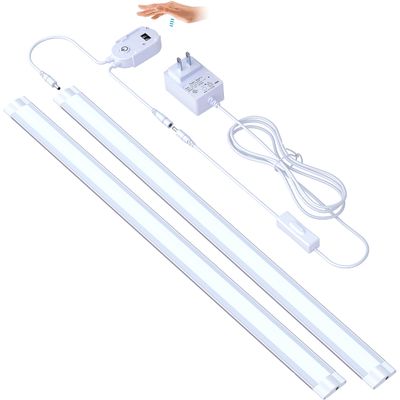 LED Under Cabinet Lighting 20In Kitchen Under Counter Lights Strip Dimmable Touchless with Manual Sensor,Undercounter Light Bar Plug in,4000k Natural White for Display,Shelves,Workbench,Desk,1pcs