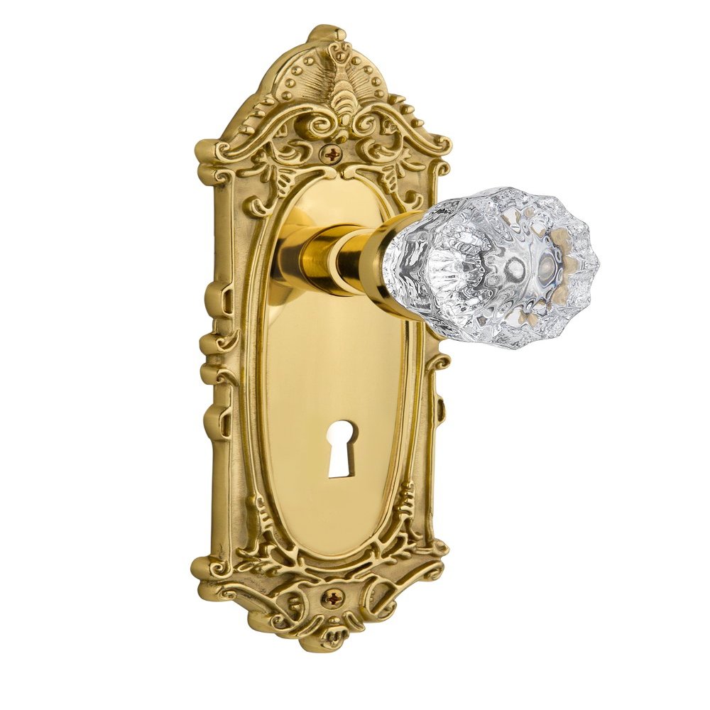 Nostalgic Warehouse Victorian Plate with Keyhole & Interior Crystal Door Knob