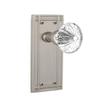 Nostalgic Warehouse Mission Plate with Oval Fluted Crystal Glass Knob, Passage - 2.75", Satin Nickel view 1