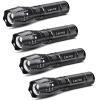 LETMY LED Tactical Flashlight S2000 [4 Pack] - High Lumens, Zoomable, 5 Modes, Waterproof Handheld LED Flashlight - Best Camping, Outdoor, Emergency, Everyday Flashlights view 1