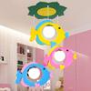 CraftThink Ceiling Lights Children Bedroom Light Chandelier, Colorful Fish Multi Light Pendant Ceiling Lamps for boy Kids Nursery Bedroom (3 Light) view 1