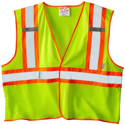 Viking Open Road BTE Hi-Vis Safety Vest with U Configuration 4" Vi-brance Reflective Tape over Contrasting Tape