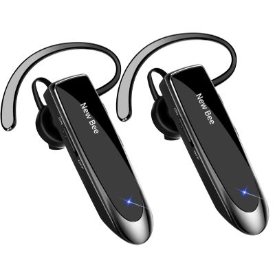 [2 Pack] Bluetooth Earpiece Wireless Handsfree Headset V5.0 24 Hrs Driving with Mic 60 Days Standby Bluetooth Headset for iPhone Android Samsung Driver