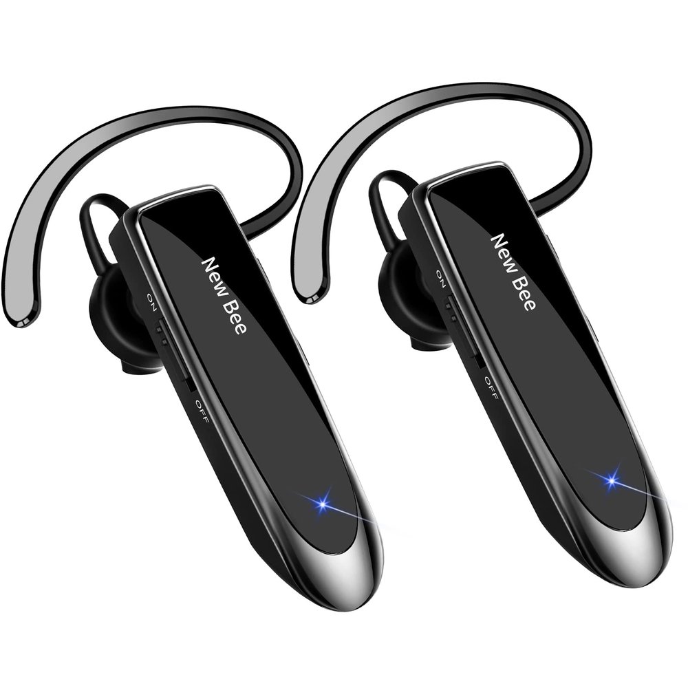 [2 Pack] Bluetooth Earpiece Wireless Handsfree Headset V5.0 24 Hrs Driving with Mic 60 Days Standby Bluetooth Headset for iPhone Android Samsung Driver