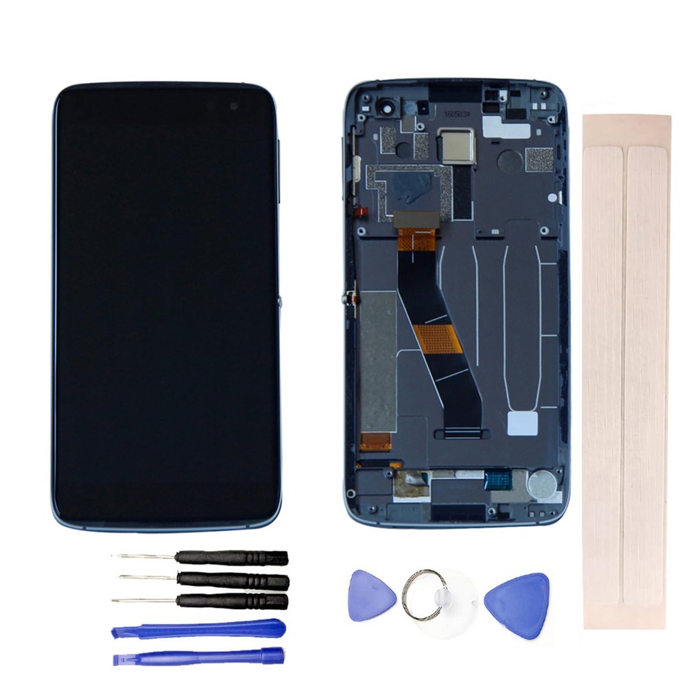 JayTong LCD Display & Replacement Touch Screen Digitizer Assembly with Free Tools for Alca-tel One Touch Idol 4S 6070 6070K 6070Y / 6071W / DTEK60 DK60 Black with Frame