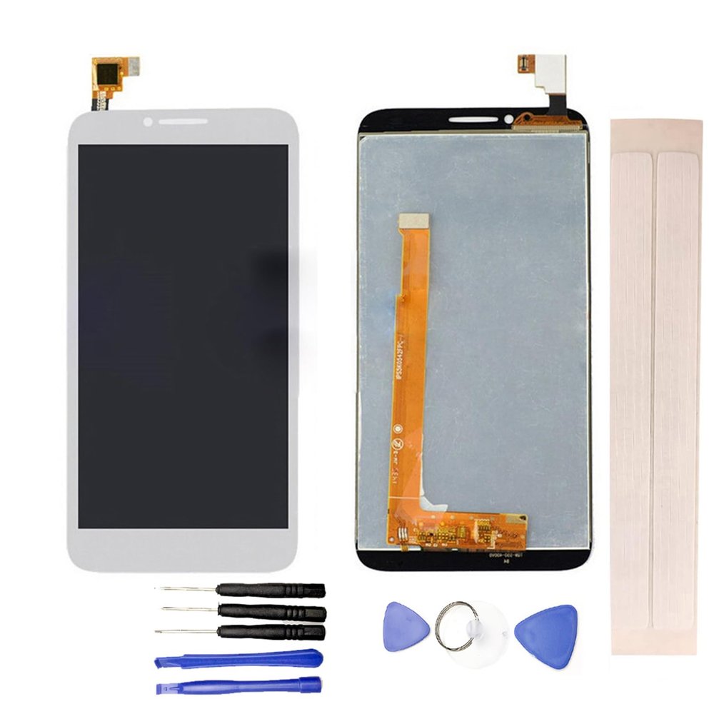 JayTong LCD Display & Replacement Touch Screen Digitizer Assembly with Free Tools for Alca-tel One Touch Idol 2 OT 6037Y 6037K 6037B White