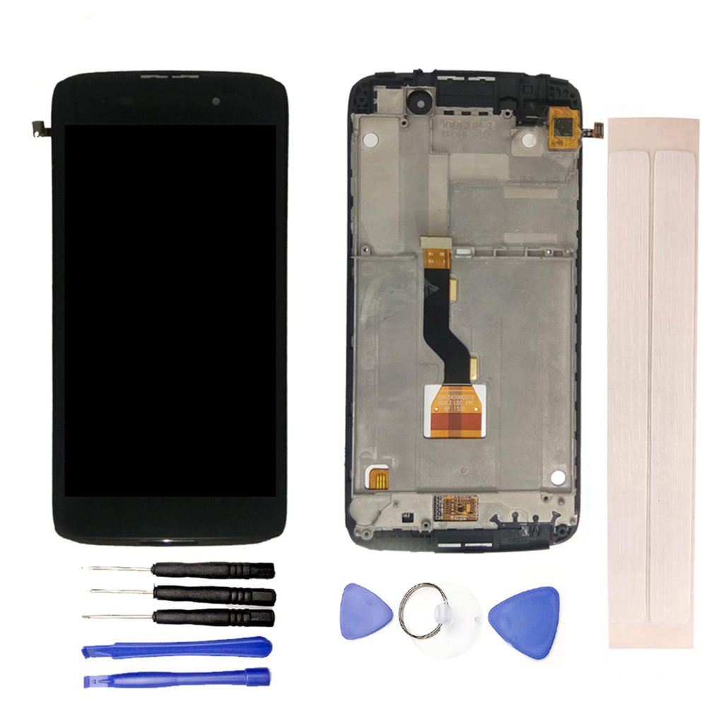 JayTong LCD Display & Replacement Touch Screen Digitizer Assembly with Free Tools for Alca-tel Idol 3 6039 6039A 6039K 6039Y Black with Frame