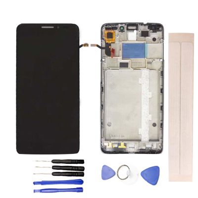 JayTong LCD Display & Replacement Touch Screen Digitizer Assembly with Free Tools for Alca-tel One Touch Idol X OT6040 6040 6040D 6040E OT-6040D Black with Frame