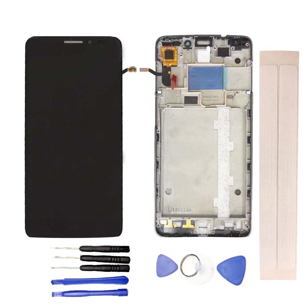 JayTong LCD Display & Replacement Touch Screen Digitizer Assembly with Free Tools for Alca-tel One Touch Idol X OT6040 6040 6040D 6040E OT-6040D Black with Frame