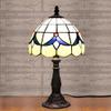 Desk Lamp, XINDA Table Light Tiffany Style Stained Glass Loft Night Light Blue Blossom Pattern Shape 1-Light Decorative Fixture view 3
