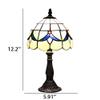 Desk Lamp, XINDA Table Light Tiffany Style Stained Glass Loft Night Light Blue Blossom Pattern Shape 1-Light Decorative Fixture view 4
