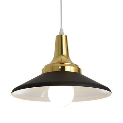 XINDA Hanging Fixture Modern Simple Loft Style Pendant Lighting Metal Bowl Shade 1 Lights Ceiling Lamp Decorative Fixture- Black/Gold