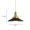 XINDA Hanging Fixture Modern Simple Loft Style Pendant Lighting Metal Bowl Shade 1 Lights Ceiling Lamp Decorative Fixture- Black/Gold view 3