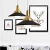 XINDA Hanging Fixture Modern Simple Loft Style Pendant Lighting Metal Bowl Shade 1 Lights Ceiling Lamp Decorative Fixture- Black/Gold view 4