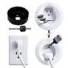 ECHOGEAR in-Wall Cable Management Kit for Power & Low Voltage Cords  Hide TV Wires Behind The Wall  Includes 3.75 Diameter x 3.25 Depth Modules, 6ft Extension Cord, Drywall Hole Saw Attachment view 1