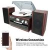 Boytone BT-24DJM Bluetooth Classic Style Record Player Turntable with AM/FM, CD/Cassette Player, Separate Stereo Speakers, Record from Vinyl, Radio, Cassette to USB with MP3 format, SD Slot, USB, AUX. view 2