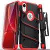 ZIZO Bolt Series for iPhone XR Case with Screen Protector Kickstand Holster Lanyard - Black & Red view 1