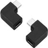 GodSpin USB-C 90 Degree Angle Adapter [2 Pack] - Male to Female, Right & Left Angled, USB 3.1 Type-C Extension for Laptop & Tablet (Black) view 1