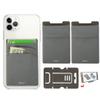 WUOJI RFID Blocking Phone Card Wallet - Double Secure Pocket - Ultra-Slim Self Adhesive Credit Card Holder Card Sleeves Phone Wallet Sticker All Smartphones(Gray)-2PC view 1