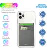 WUOJI RFID Blocking Phone Card Wallet - Double Secure Pocket - Ultra-Slim Self Adhesive Credit Card Holder Card Sleeves Phone Wallet Sticker All Smartphones(Gray)-2PC view 2