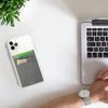 WUOJI RFID Blocking Phone Card Wallet - Double Secure Pocket - Ultra-Slim Self Adhesive Credit Card Holder Card Sleeves Phone Wallet Sticker All Smartphones(Gray)-2PC view 3
