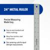 Westcott Stainless Steel Ruler, Zero-Center Scale with Non-Slip Cork Backing, Back-to-School, School Supplies, Classroom Supplies, 24-Inch view 2
