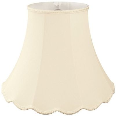 Royal Designs Scalloped Bell Designer Lamp Shade, Beige, 4 x 8 x 7.25, Round Clip