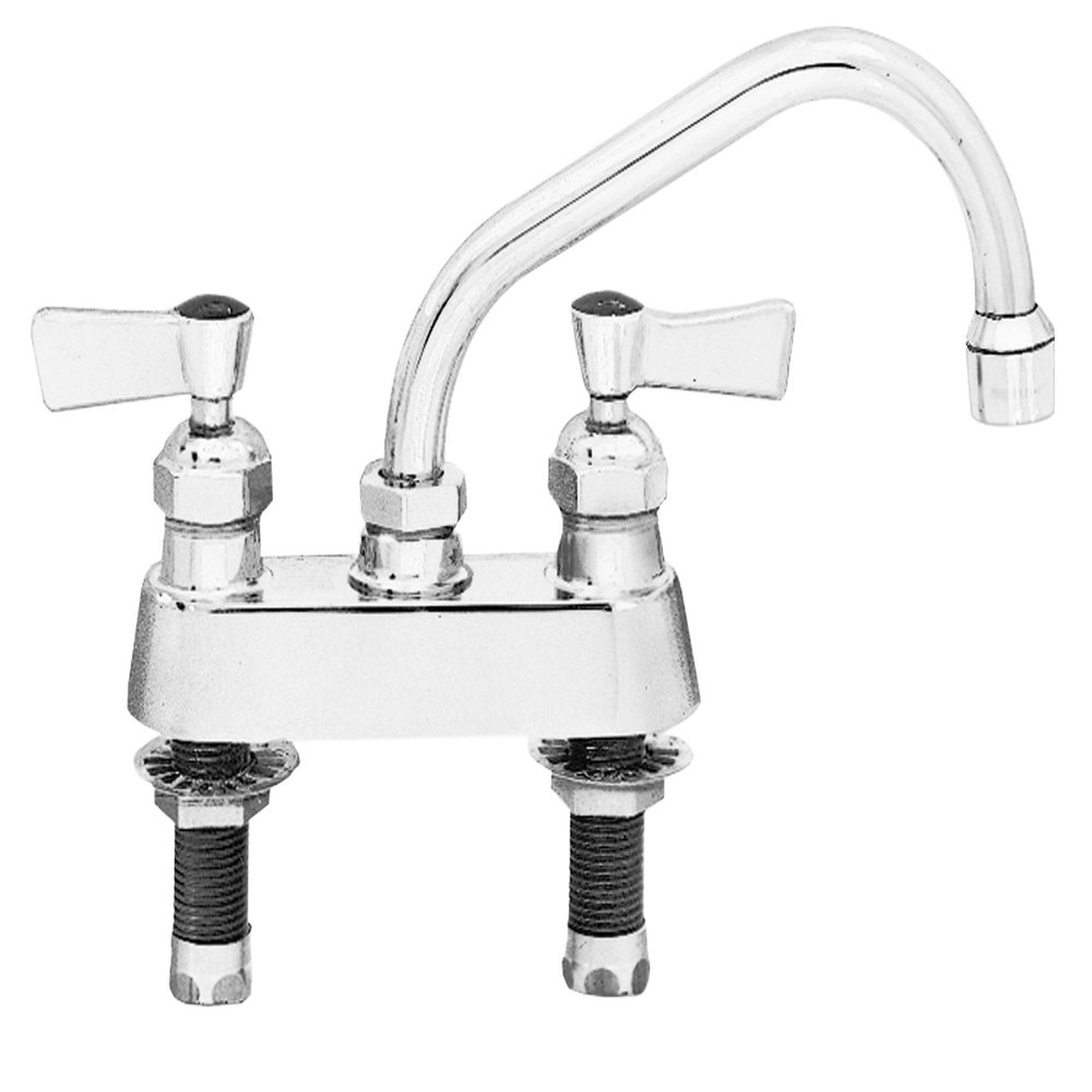Fisher 53791 Stainless Steel Deck Mount Faucet with 16" Swing Spout, 4"