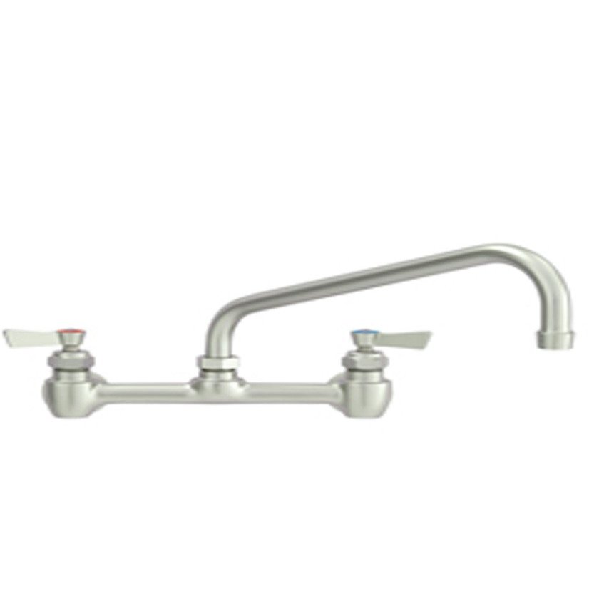 Fisher 60674 Stainless Steel Backsplash Mount Faucet with 14" Swing Spout, and EZ Install Adapters, 8"