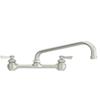 Fisher 61077 Stainless Steel Backsplash Mount Faucet with Swing Spout, and EZ Install Adapters, 8" view 1