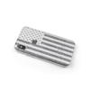 DistinctInk Clear Shockproof Hybrid Case for iPhone Xs Max (6.5" Screen) - TPU Bumper, Acrylic Back, Tempered Glass Screen Protector - Weathered Grey US Flag view 2