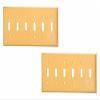 2 Switch Plate Brushed Solid Brass Six Toggle | Renovator's Supply view 1