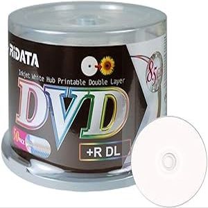 RiData DVD+R Dual Layer White Inkjet Printable in Cake Box - 50-Pack (9067E3RRDA044)
