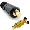 WeldingCity Dinse-type Twist-lock Insulated Male Connector 50-series (35-50mm AWG #2-1/0) and Female Terminal Adapter for Welders Miller Lincoln ESAB Hobart and Others view 2