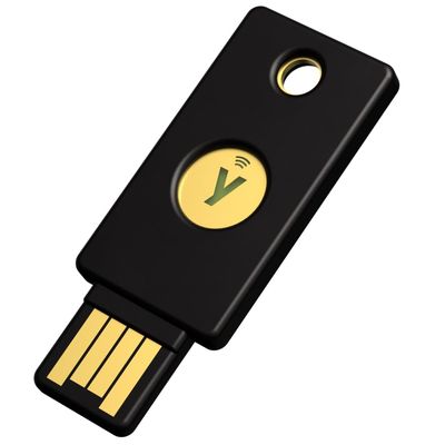 Yubico - YubiKey 5 NFC - Multi-Factor authentication (MFA) Security Key and passkey, Connect via USB-A or NFC, FIDO Certified - Protect Your Online Accounts